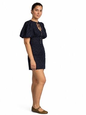 Corey Lynn Calter Jordyn Puff Sleeve Mini Dress Navy Blue Size XS
